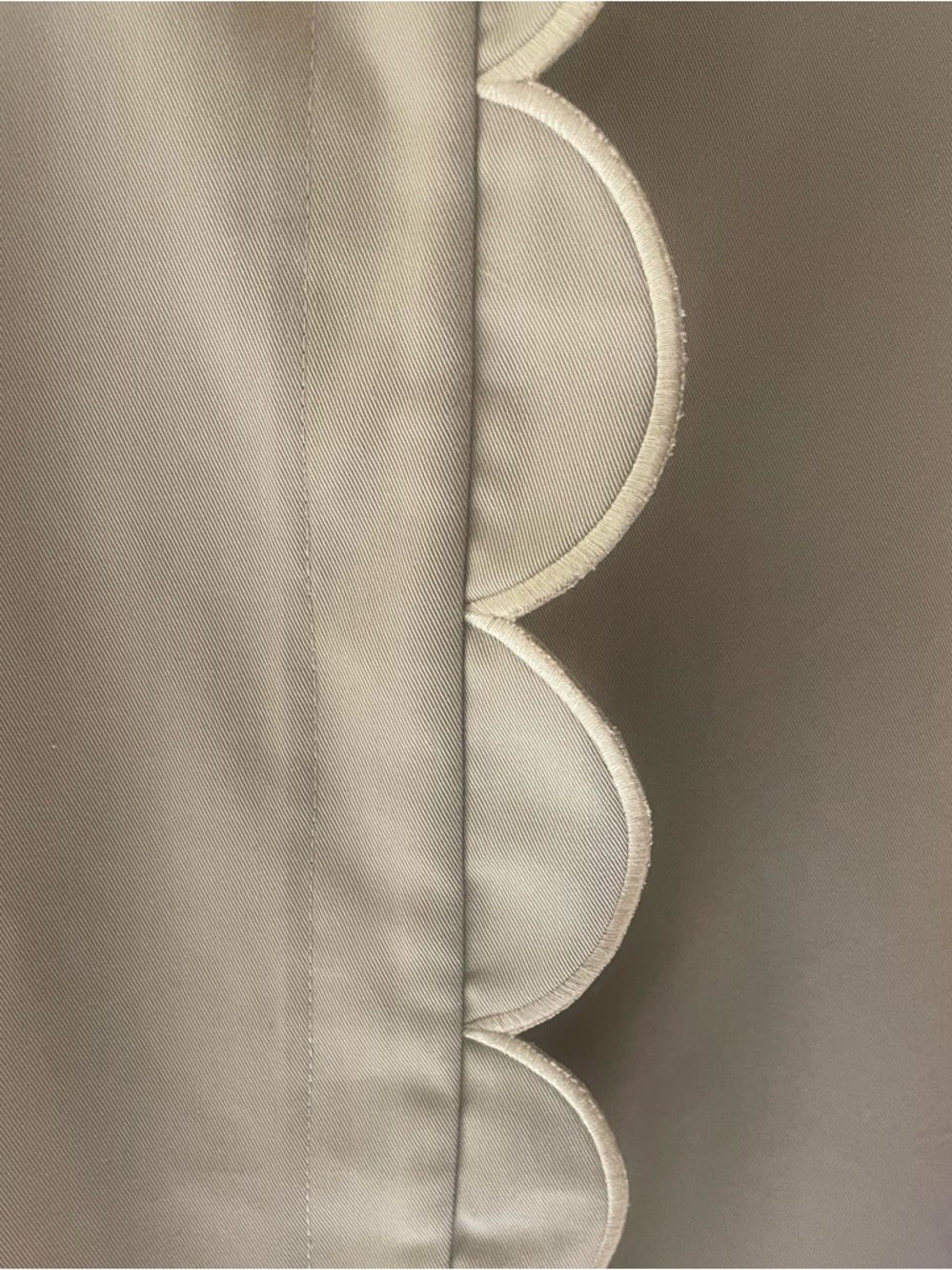 Scallop Detailed Balloon Sleeve Trench Coat / Rain Coat, Khaki Sz: S/M & M/L - Picture 8 of 16